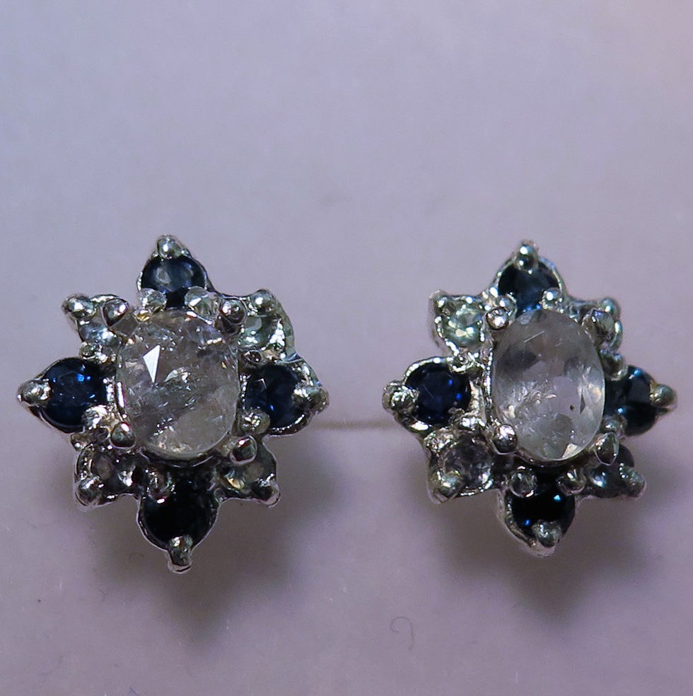 Miniatura: Natural Alexandrite colour change green 925 Silver 9ct 14k 18k 375 585 750 Gold studs earrings