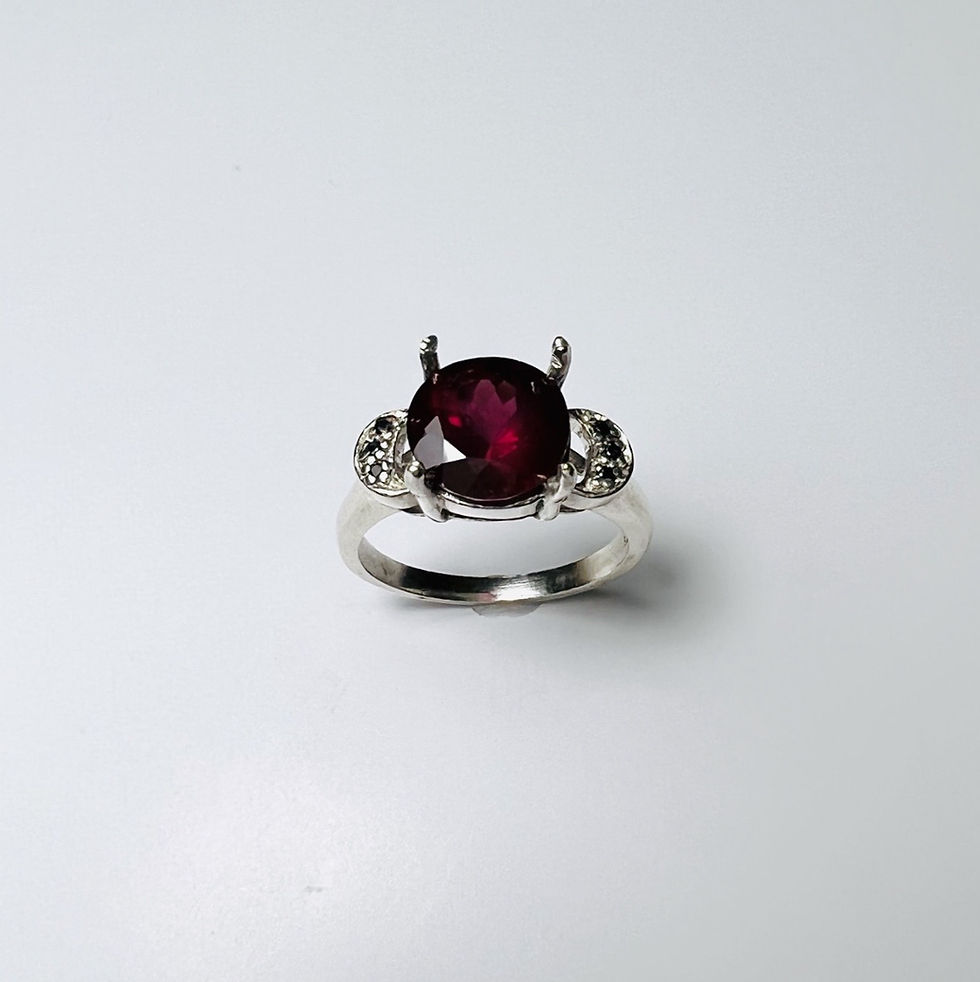 縮圖：Certified 2.70ct Natural rhodolite garnet 925 Sterling 950 Platinum 9ct 14k 18k 375 585 750 yellow white rose Gold engagement