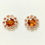 サムネイル： 2.45ct Natural Hessonite Silver /Gold stud earrings cluster halo