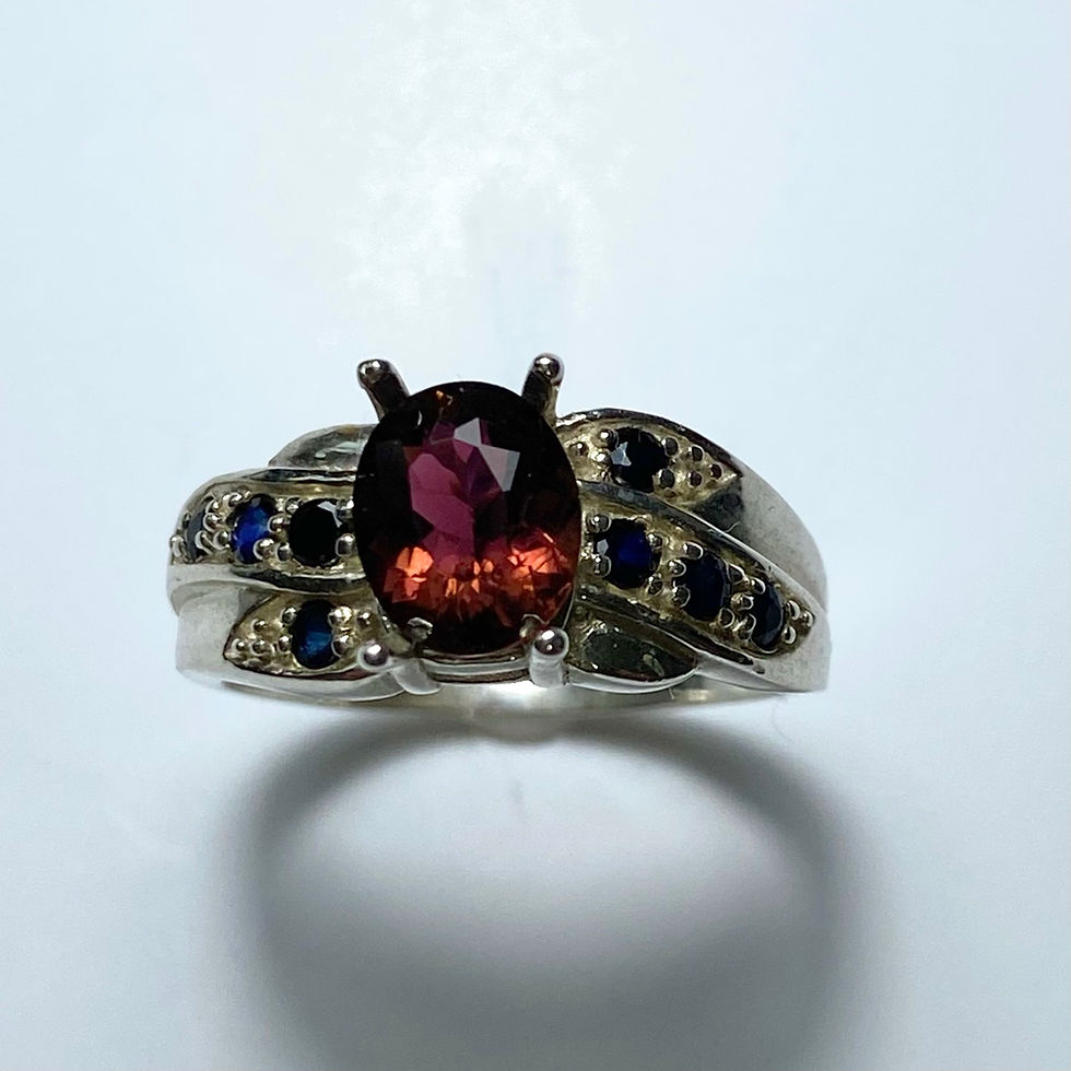 Миниатюра: 1.3ct Natural Burgundy Tourmaline 25 Silver / Gold ring