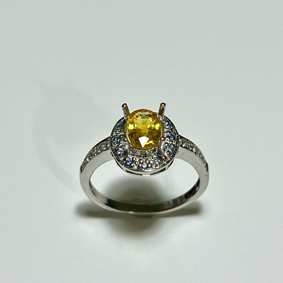 Миниатюра: Natural Yellow sapphire 925 Silver / Gold/ Platinum engagement ring