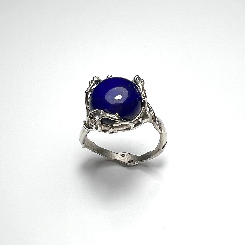 縮圖：Certified 5.65ct Natural Lapis Lazuli 925 Silver/ Gold/ Platinum ring