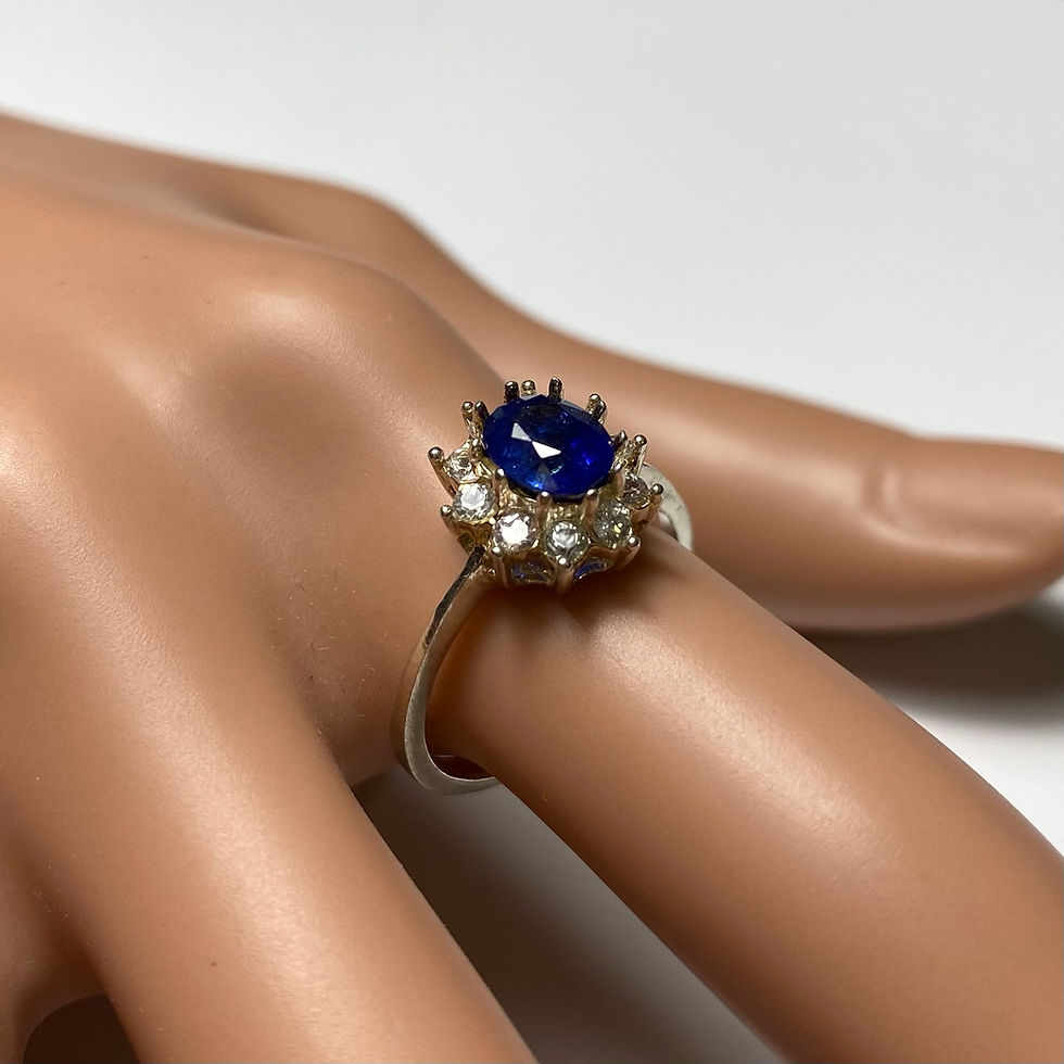 Миниатюра: 1.05ct Natural Royal blue sapphire 925 Silver / Gold/ ring