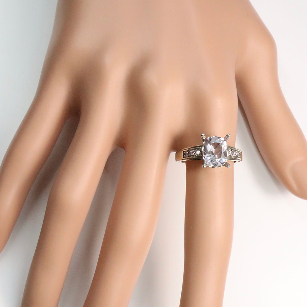 サムネイル： 1.85cts Natural Pink Apatite 925 Silver / Gold ring