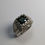 縮圖：2.5cts Natural dark green tourmaline 925 Silver/ Gold mens ring