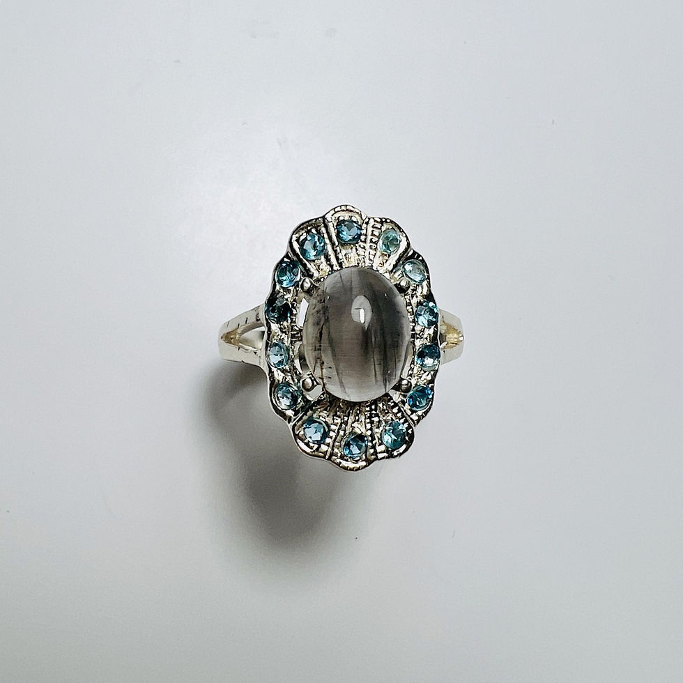 縮圖：2.05ct Rare Natural Sillimanite cat's eye Silver / Gold / Platinum ring
