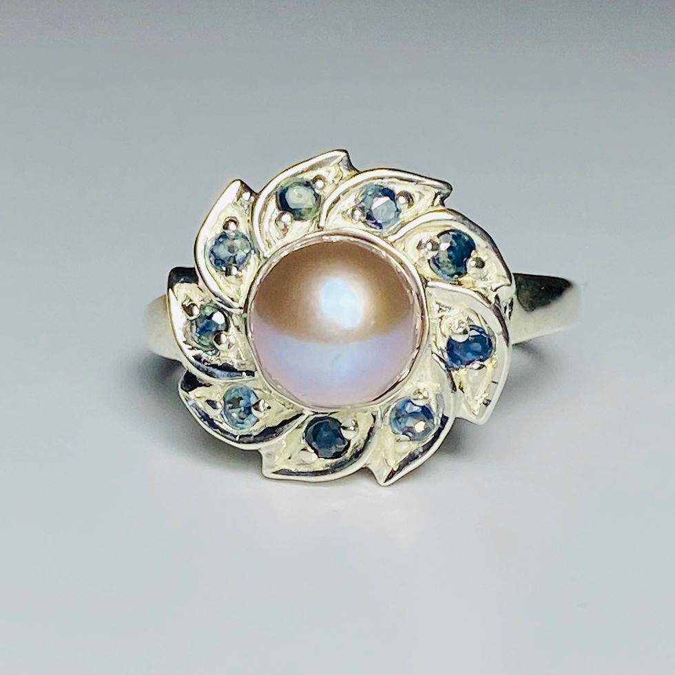 Miniatura: Certified Cultured Freshwater lavender Pearl 925 Silver / Gold/ Platinum ring