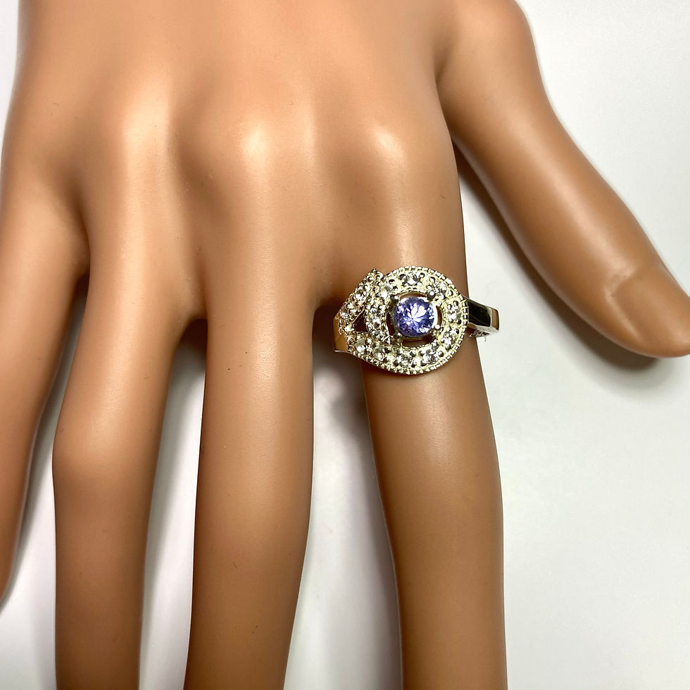 縮圖：0.45cts Natural Tanzanite 925 Silver / Gold/ Platinum ring