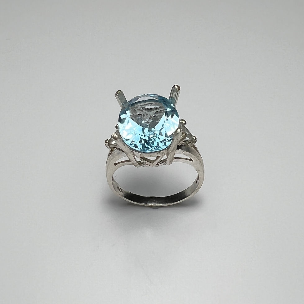 縮圖：6.9ct Natural Blue Topaz 925 Silver / Gold/ Platinum ring