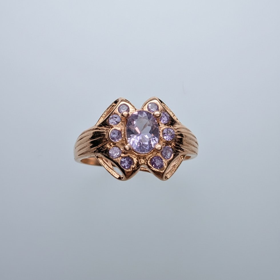 Thumbnail: 0.35ct Rare Natural Purple Scapolite ring 925 Silver/ Gold/ Platinum