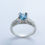 Miniature : 0.75ct Natural Blue Zircon & Diamond 925 Silver / Gold/ Platinum ring