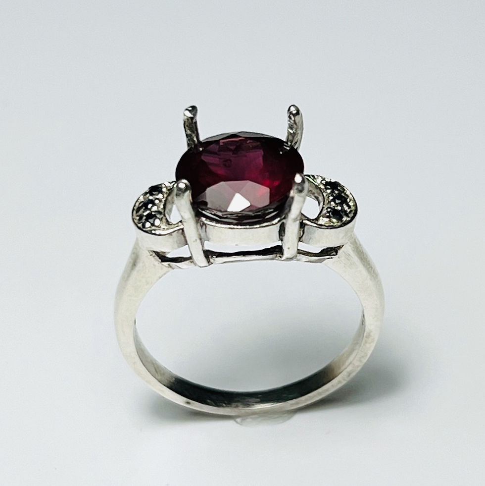 Miniatura: Certified 2.70ct Natural rhodolite garnet 925 Sterling 950 Platinum 9ct 14k 18k 375 585 750 yellow white rose Gold engagement