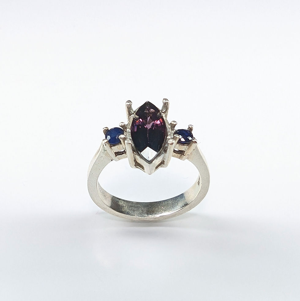 Miniatura: 1.8ct Natural purple violet Spinel 925 Silver / Gold/ Platinum ring