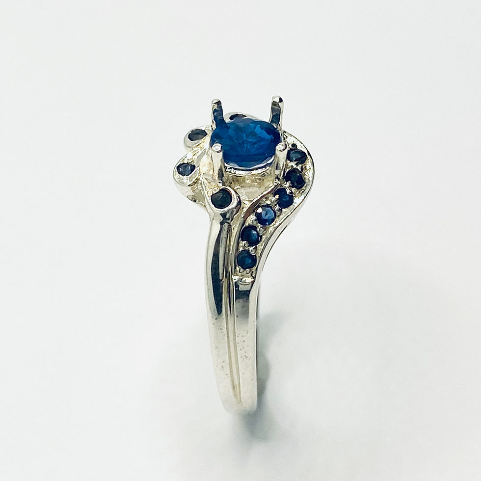 Thumbnail: Rare 0.35ct Natural Afghanite 925 Silver/ Gold/ Platinum ring