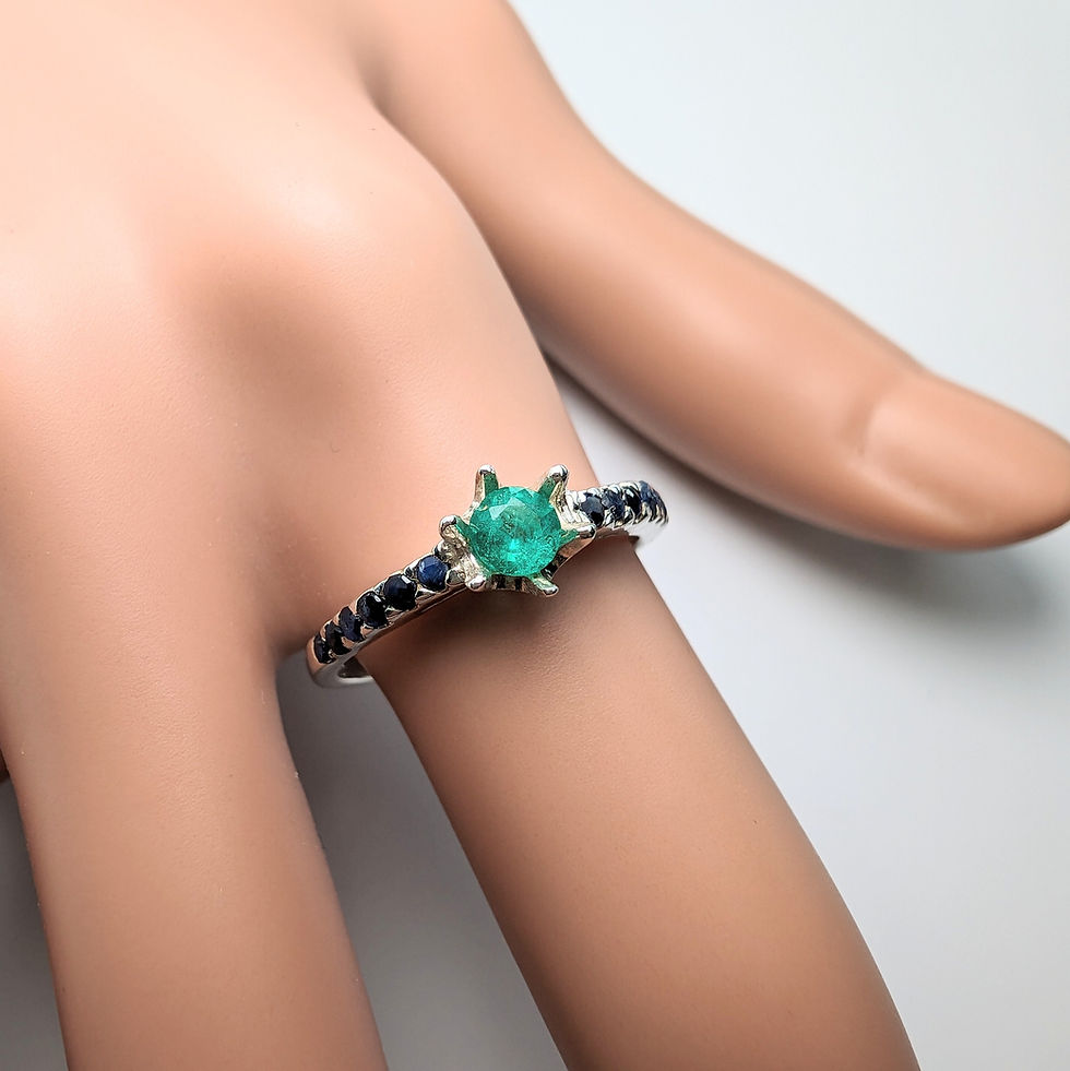 Миниатюра: Natural Colombian Emerald 925 Silver / Gold/ Platinum ring