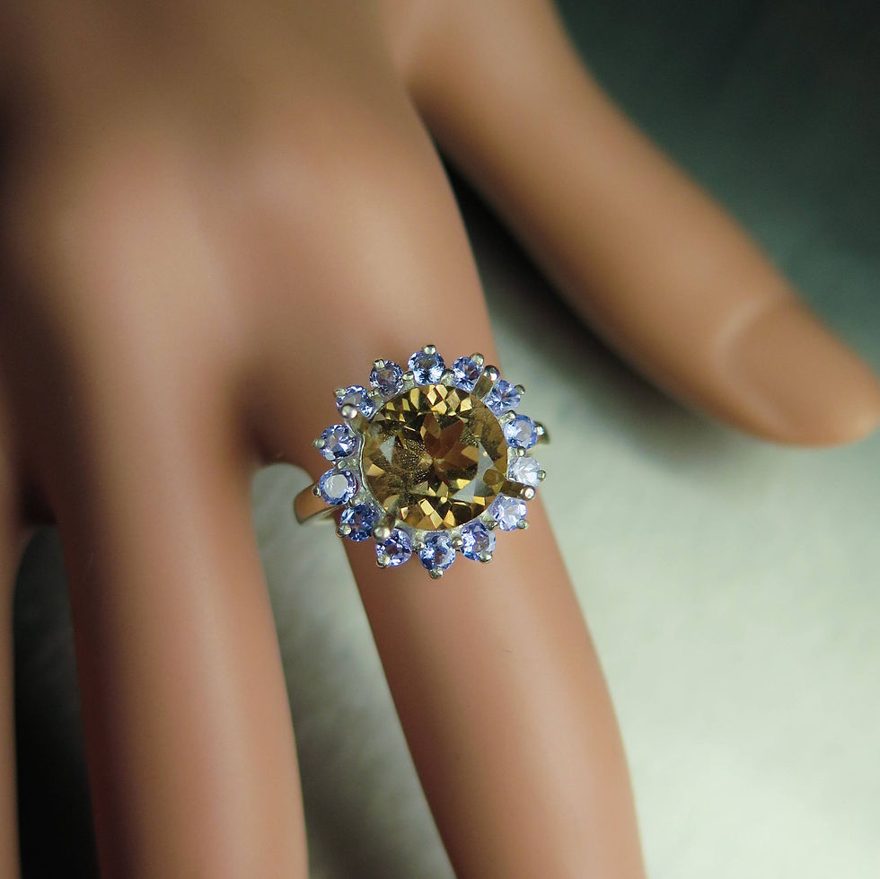 Natural round cut Imperial topaz brown orange yellow 925 Sterling silver 9ct 14k 18k 375 585 750 Gold Platinum ring