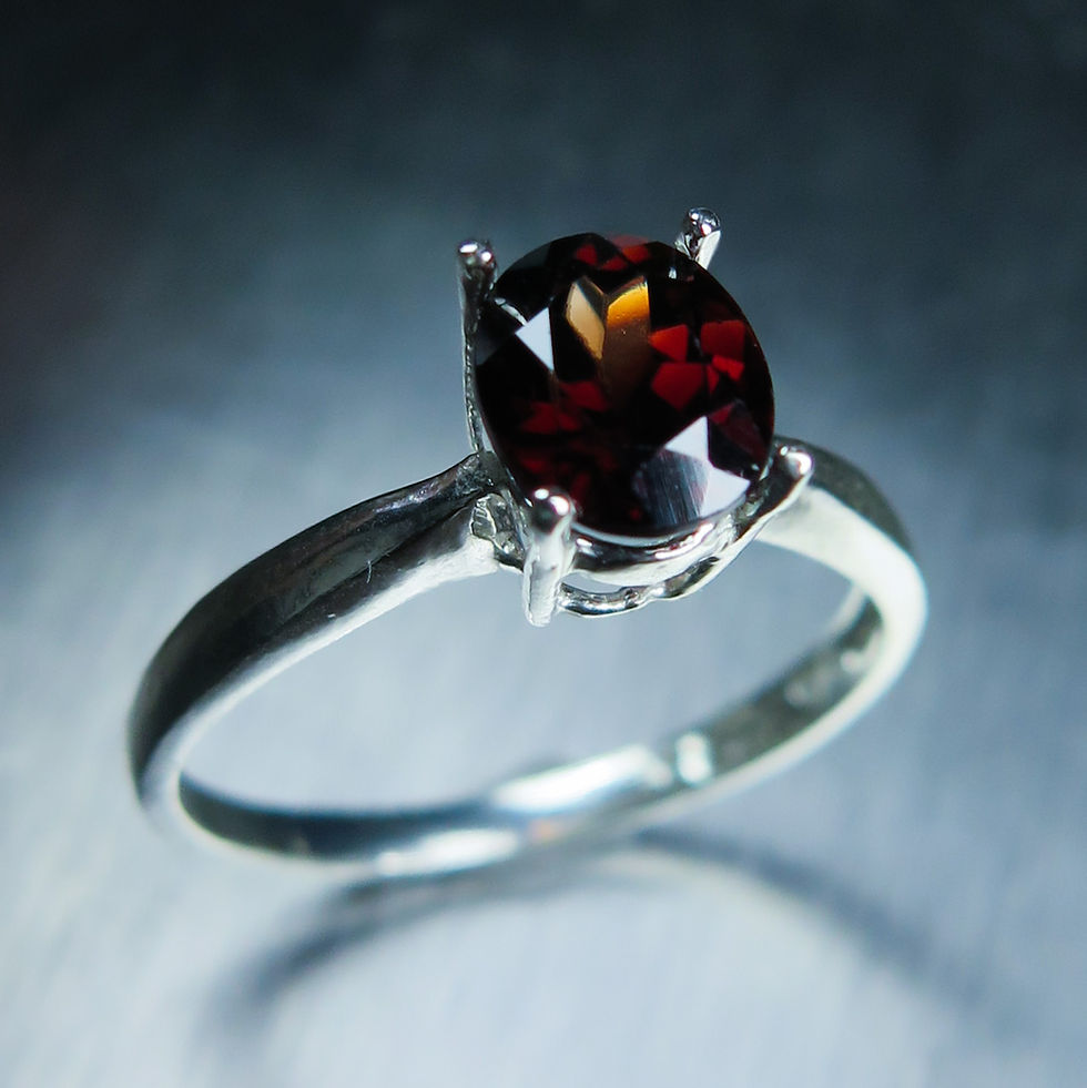 Miniatura: 1.70cts Natural Dark Red Zircon 925 Silver / Gold/ Platinum ring