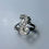 Miniature : Natural Diamond 925 Silver / Gold seahorse unisex ring