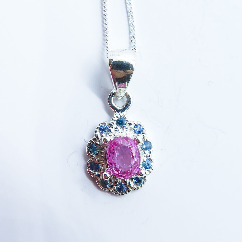 Miniatura: 0.9cts Natural Pink Sapphire 925 Silver / Gold / Platinum pendant