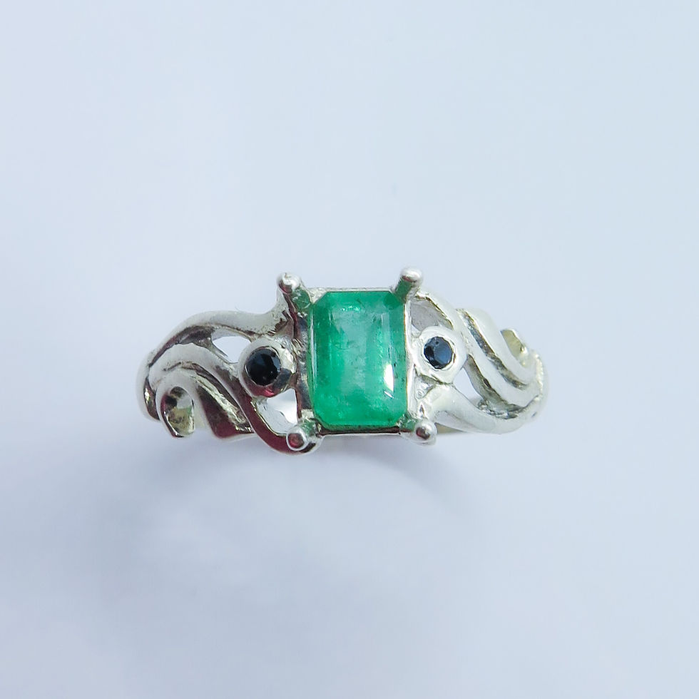 Миниатюра: 0.6ct Natural Emerald 925 Silver / Gold/ Platinum ring