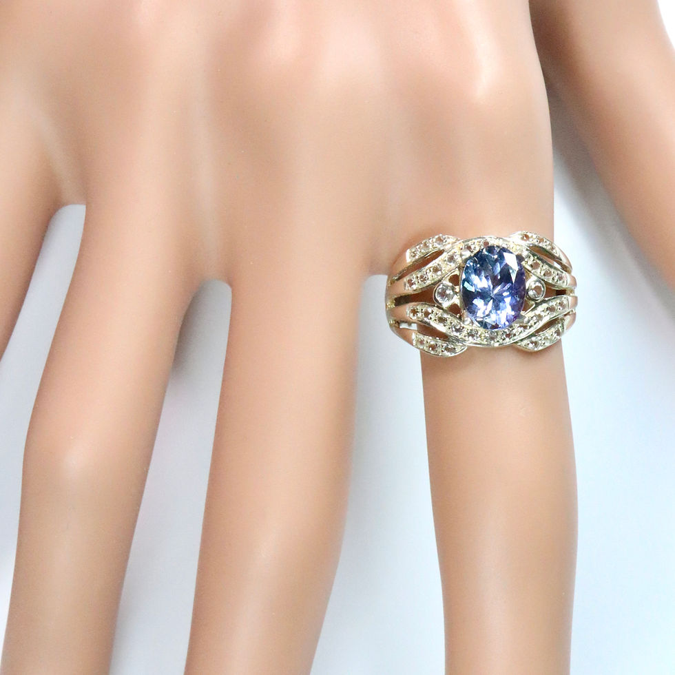 Thumbnail: 1.9ct Natural Blue Tanzanite 925 Silver/ Gold/ Platinum ring