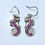 Miniature : Natural Ruby Silver /Gold seahorse drop dangling earrings