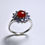 Miniatura: Certified 0.75ct Natural Carnelian Orange red 925 Silver / Gold/ Platinum ring