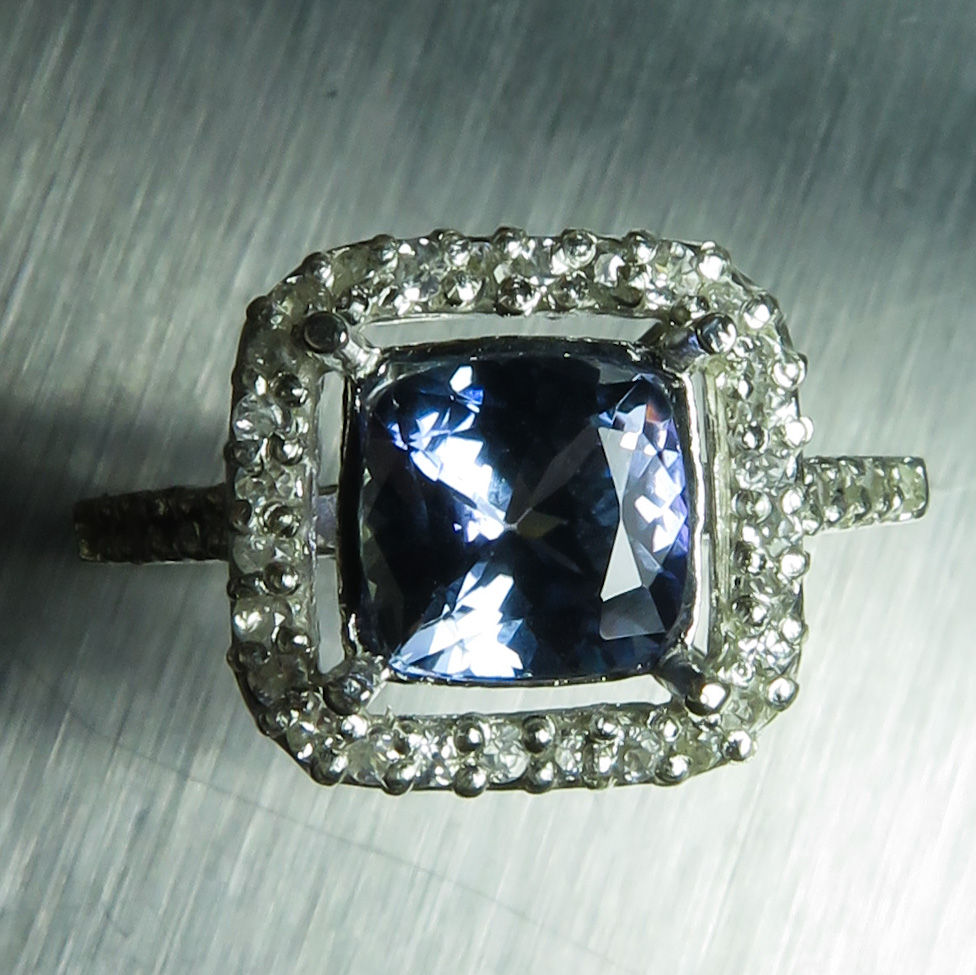 Miniature : 1.55pcs Natural blue Tanzanite 925 Silver/ Gold/ Platinum ring