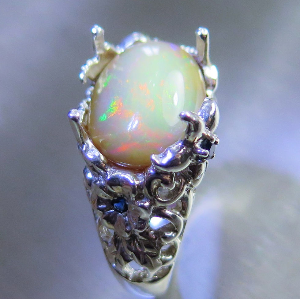 Миниатюра: 3.25ct Natural Welo Opal 925 Silver / Gold/ Platinum ring
