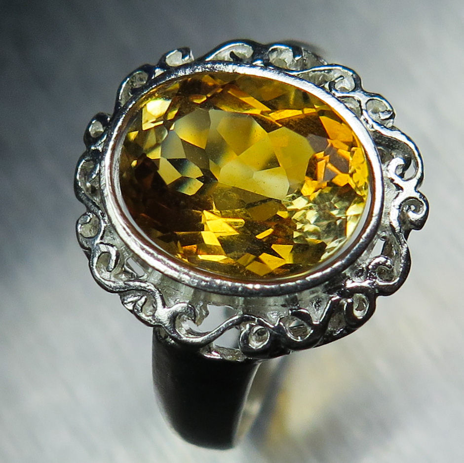 Miniatura: 3.25ct Natural Yellow Citrine 925 Silver / Gold/ Platinum seahors