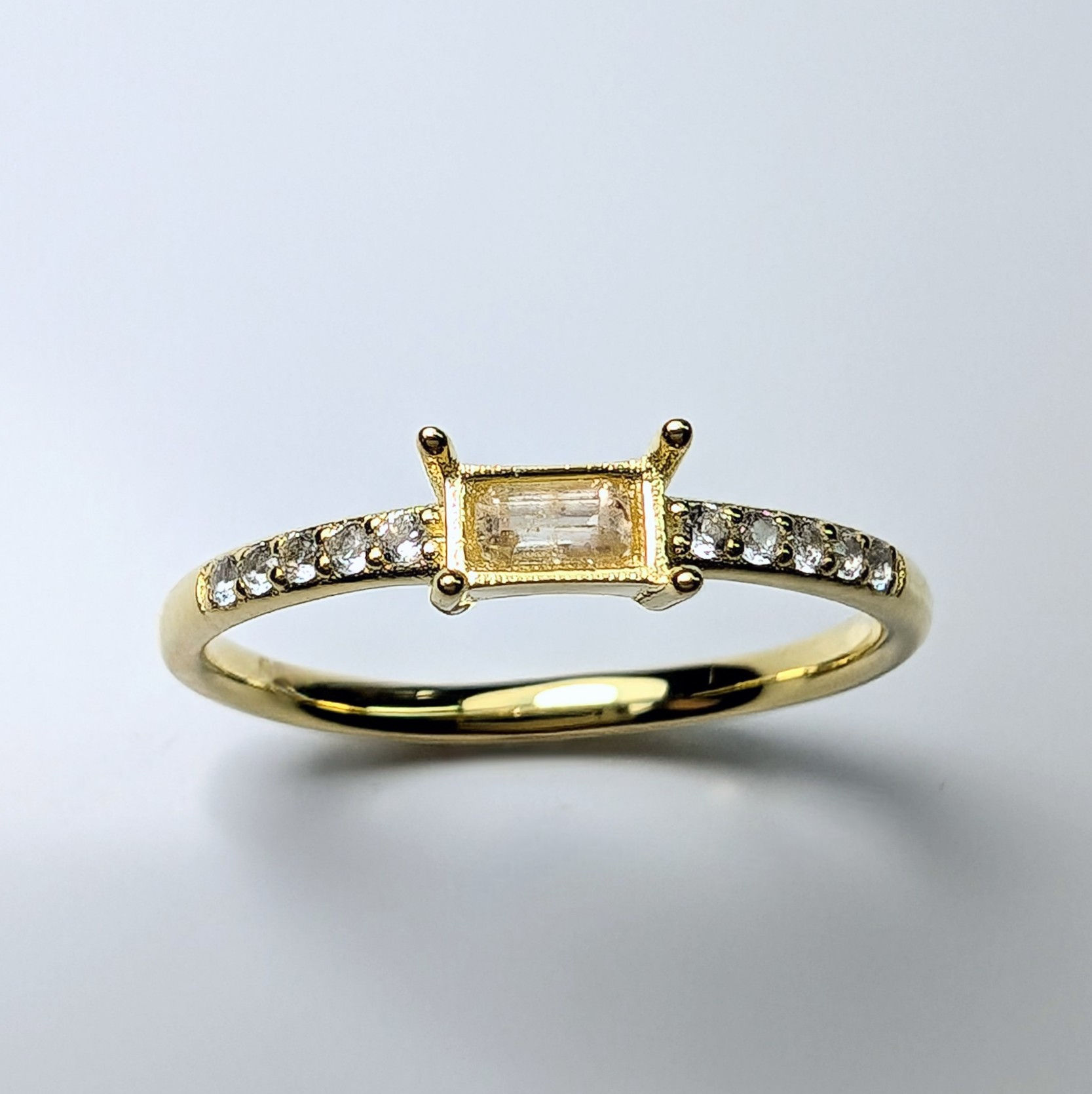 Certified 0.09ct RARE Natural Jeremejevite 925 Silver / Gold/ ring