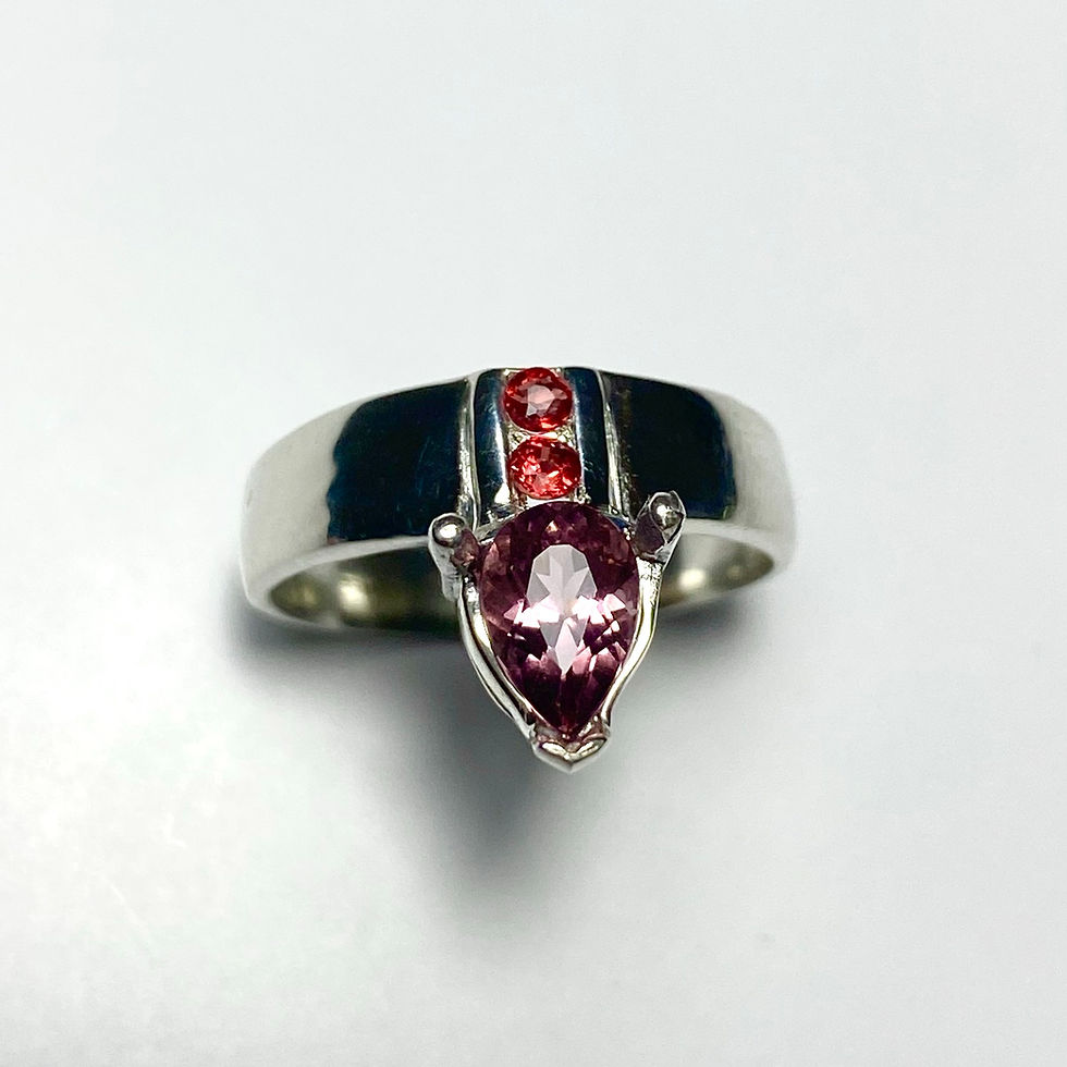 Miniatura: 0.85cts Natural Pink Apatite 925 Silver/ Gold/ Platinum ring