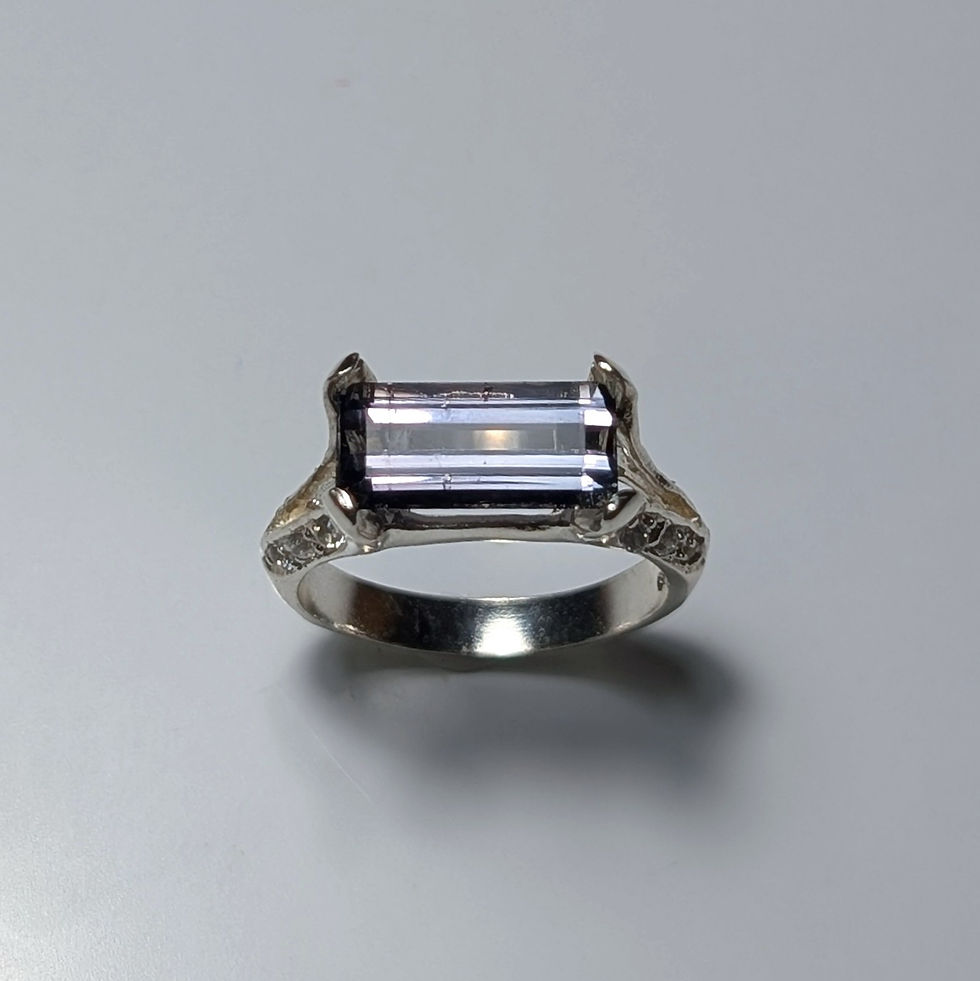 2.62ct Natural Siberite lavender violet tourmaline 925 Silver / Gold ring