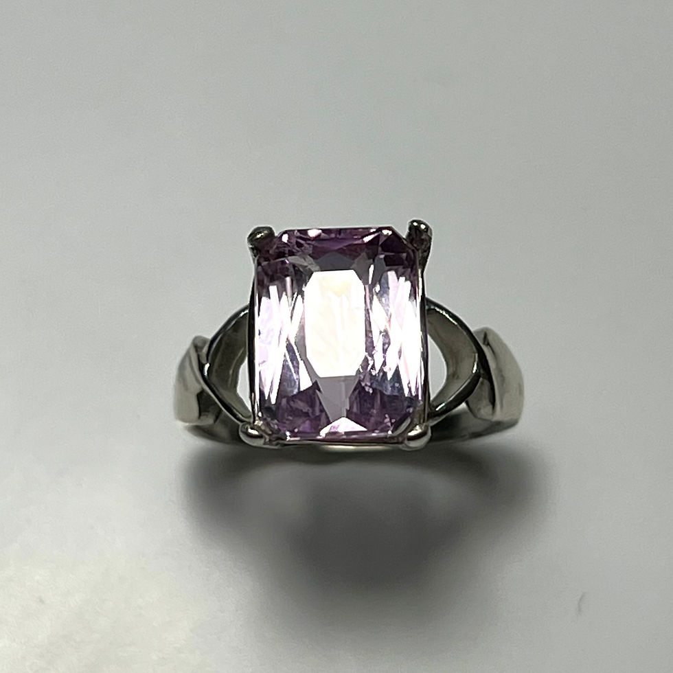 縮圖：5.85cts Natural vivid pink Kunzite 925 Silver / Gold/ Platinum ring