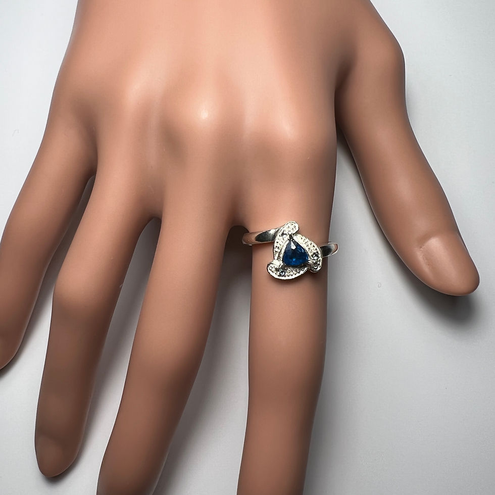 Thumbnail: Certified Rare 0.25ct Natural Afghanite 925 Silver/ Gold/ Platinum ring