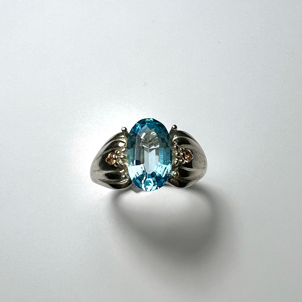 Miniatura: 1.9ct Natural Swiss Blue Topaz 925 Silver / Gold/ Platinum ring