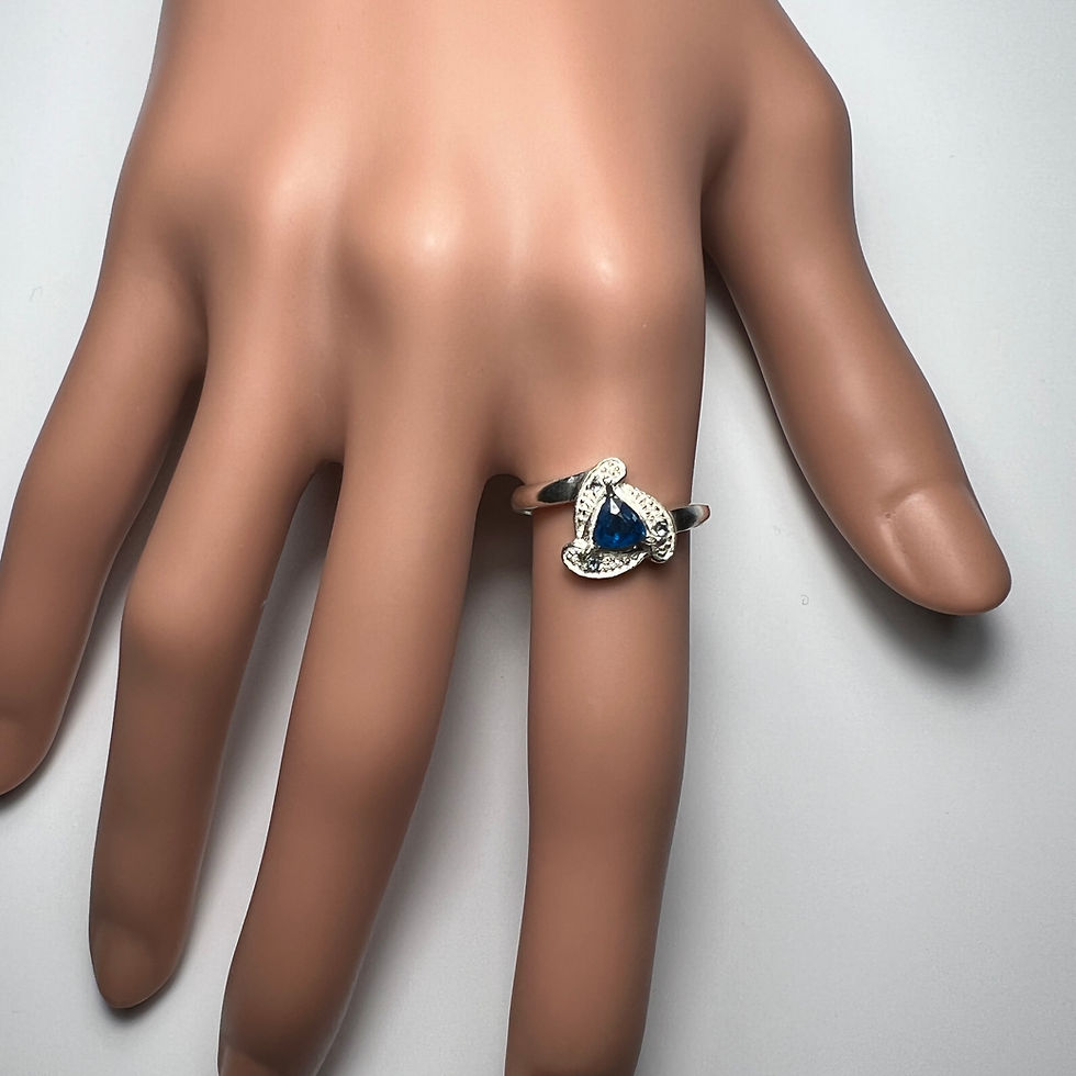 Thumbnail: Certified Rare 0.25ct Natural Afghanite 925 Silver/ Gold/ Platinum ring