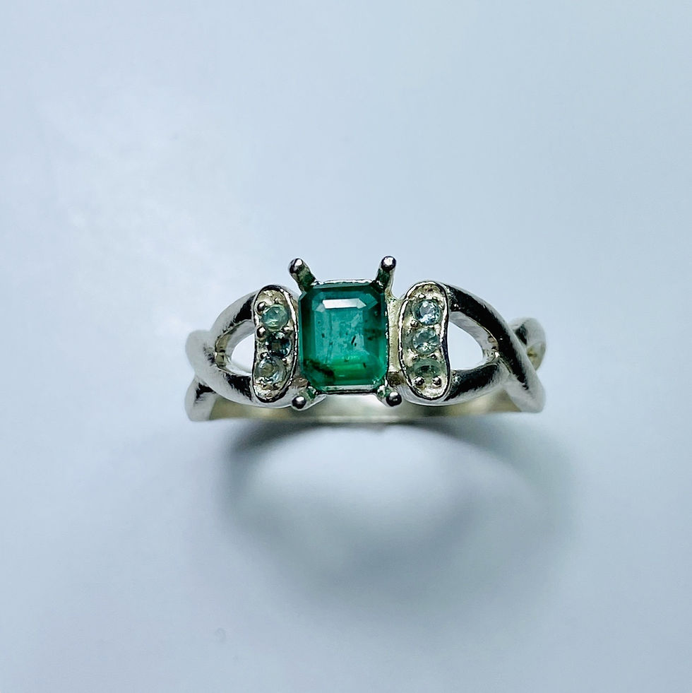 サムネイル： Natural Colombian Emerald 925 Silver / Gold/ Platinum ring