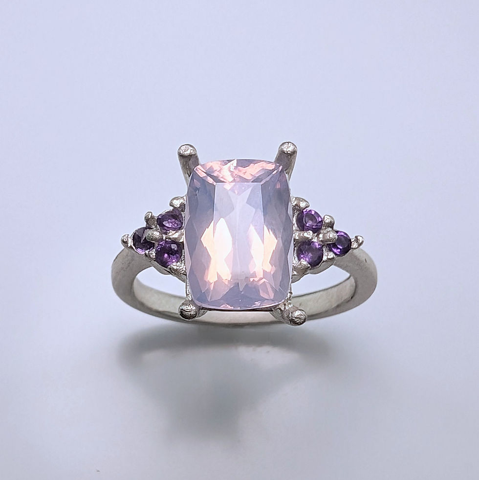 Miniatura: 2.6ct Natural Lavender Amethyst 925 Silver / Gold/ Platinum ring
