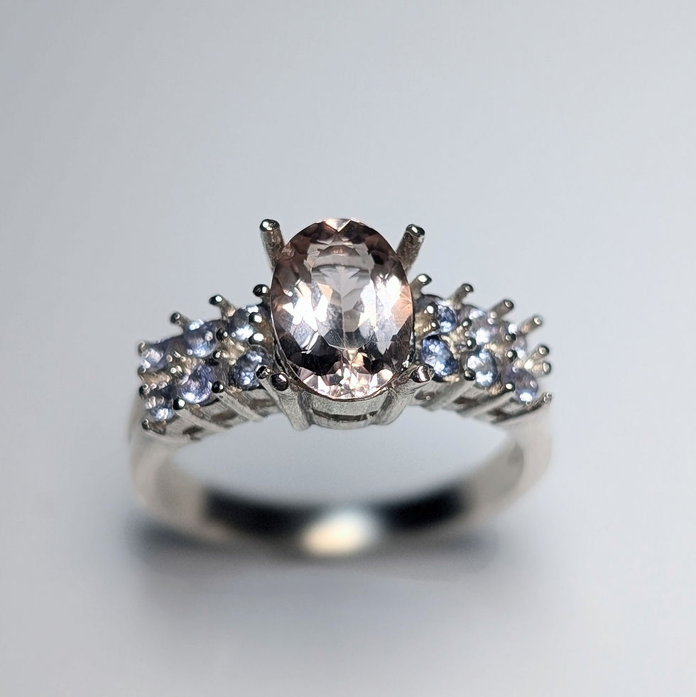 Миниатюра: 1.2ct Natural Pink Morganite Beryl 925 Silver / Gold/ Platinum ring
