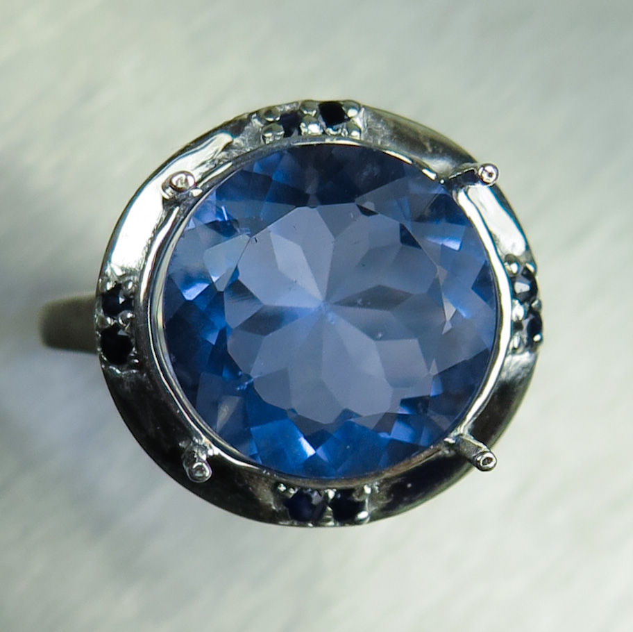 Miniature : 6.4ct Natural colour change fluorite Silver / Gold / Platinum ring