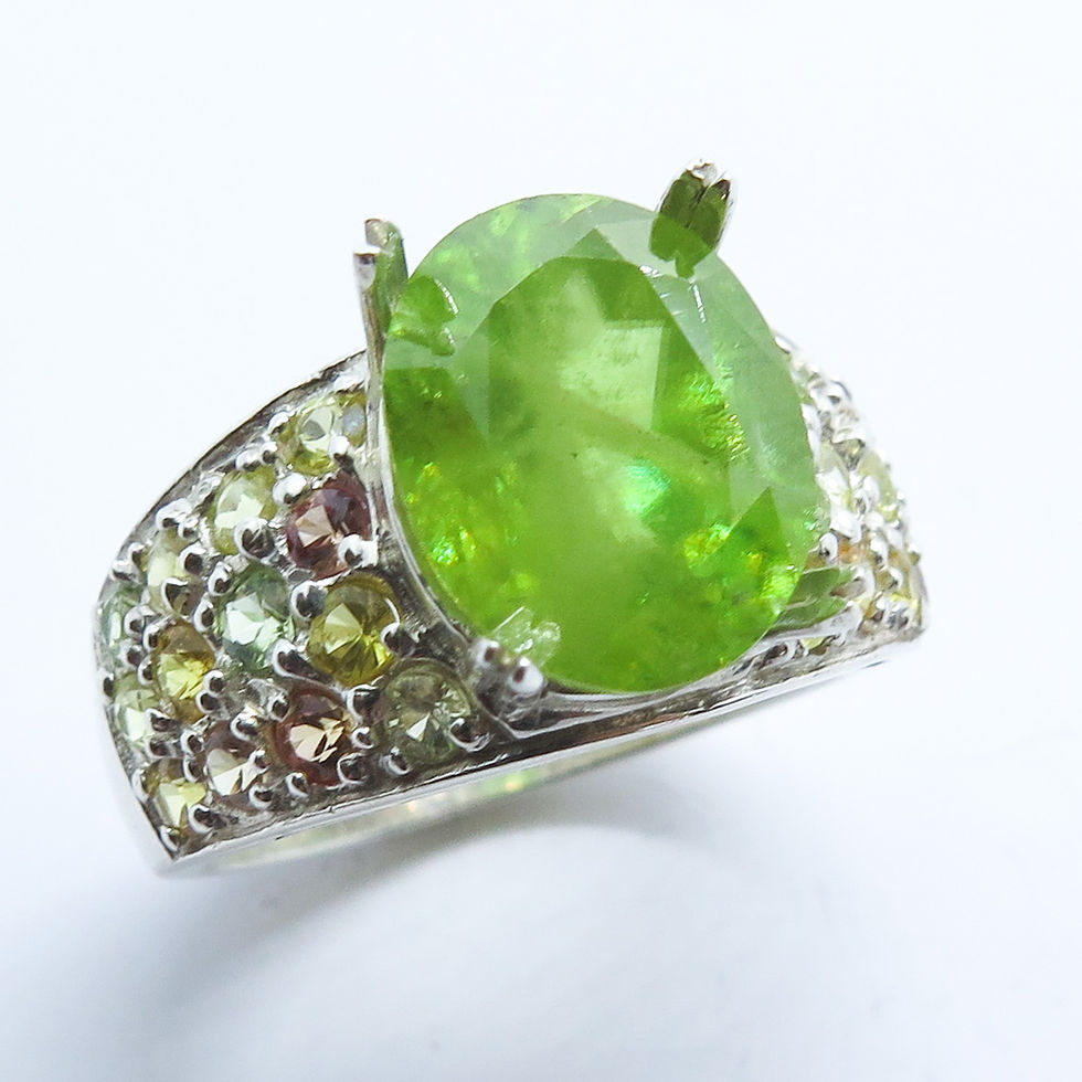 Miniature : 3.2cts Natural Titanite Sphene 925 Silver / Gold/ Platinum ring