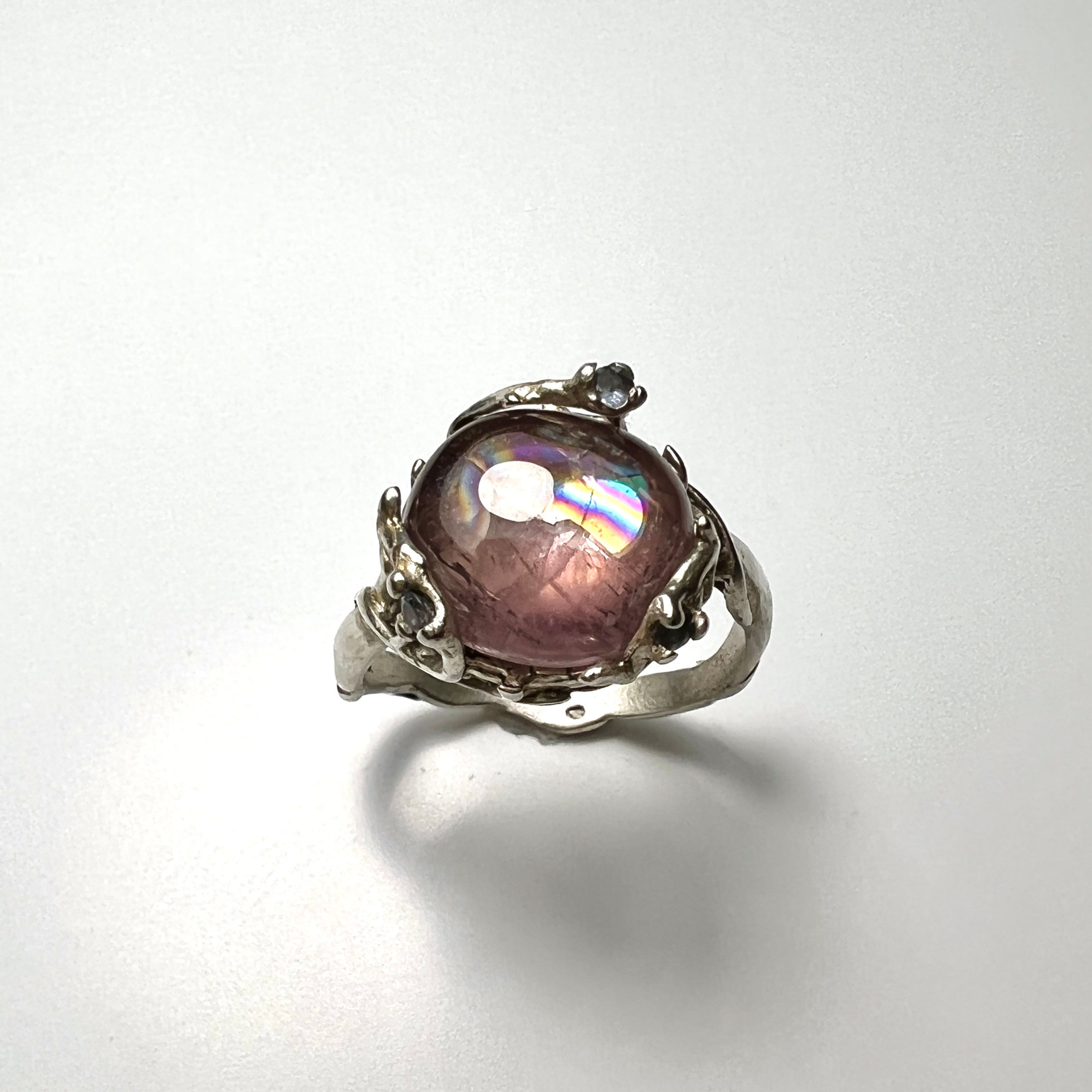 5.8cts Natural Pink purple Diaspore 925 Silver / Gold/ Platinum ring