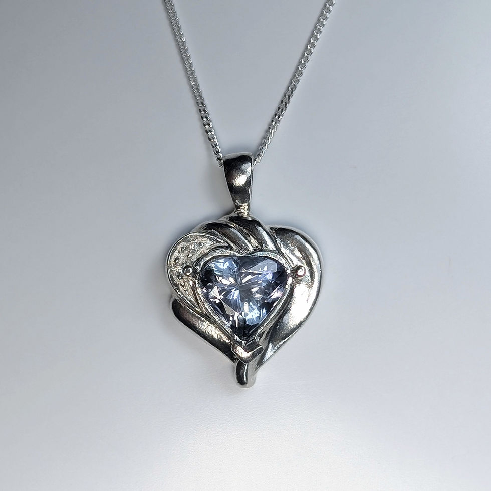 Миниатюра: 1.47ct Natural blue violet Tanzanite Silver / Gold / Platinum heart pendant