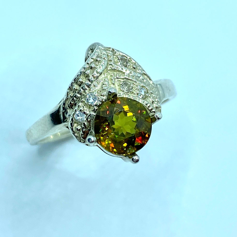 縮圖：1.45ct Natural Titanite Sphene 925 Silver / Gold/ Platinum ring