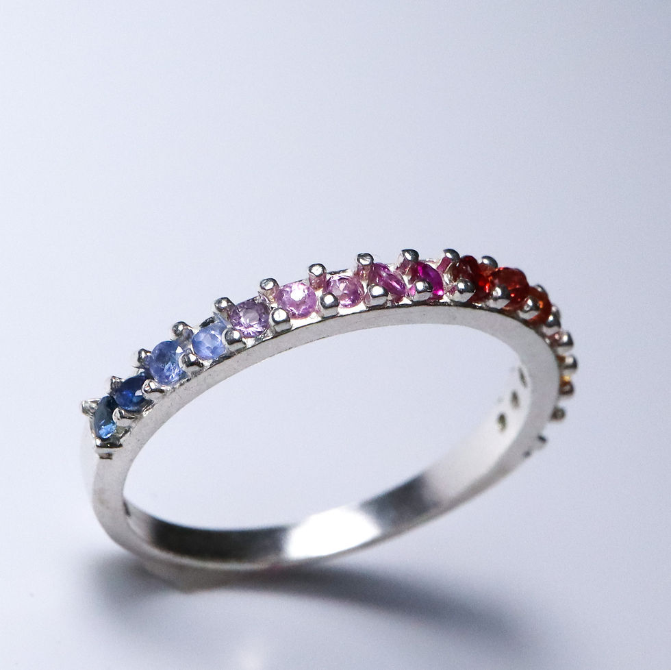 Miniature : rainbow wedding band