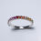 縮圖：Natural rainbow sapphire 925 Silver / Gold, thin wedding band ring

