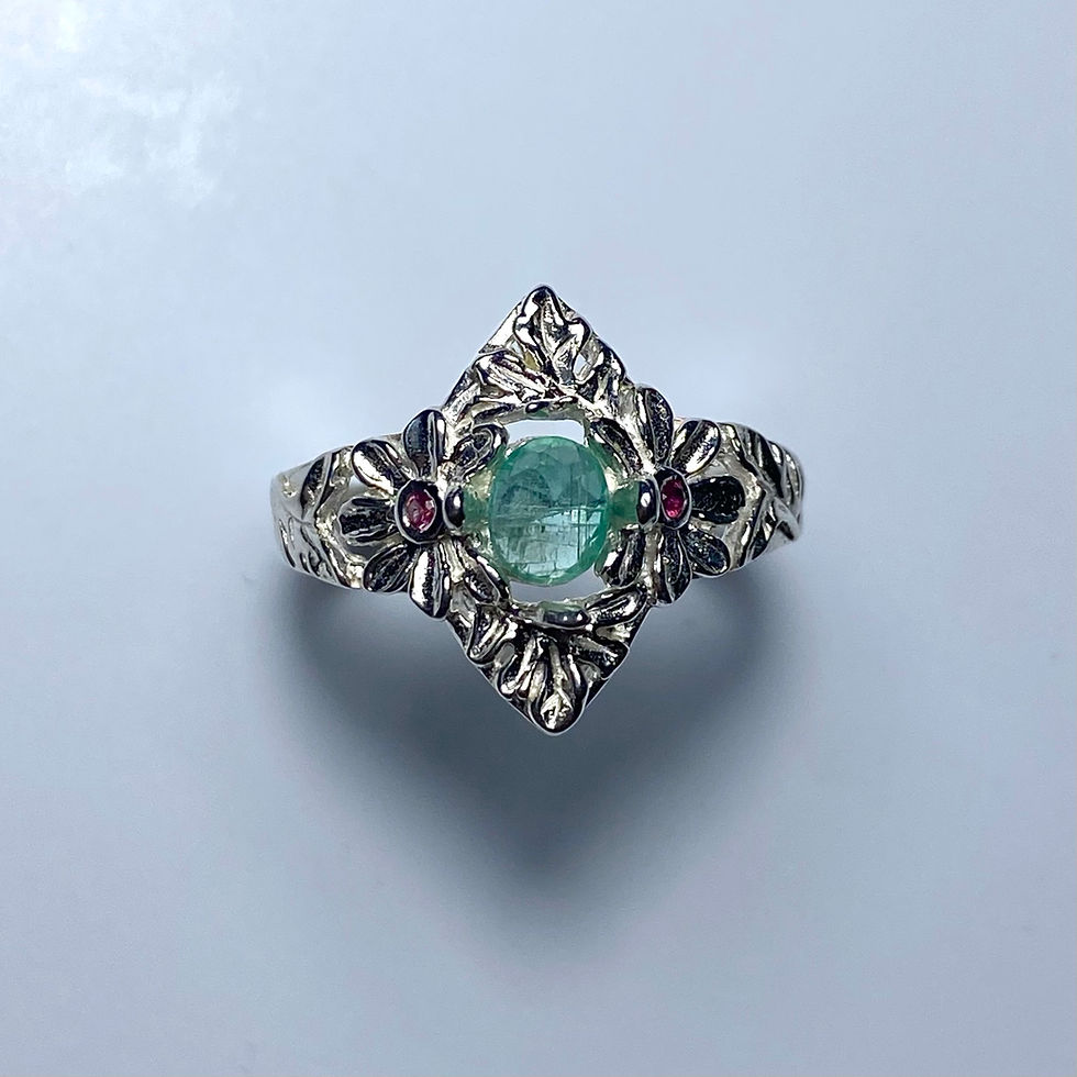 Миниатюра: Natural Colombian Emerald 925 Silver / Gold/ Platinum ring
