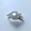 縮圖：Certified Cultured Freshwater Pearl Perfect white 925 Silver / Gold ring