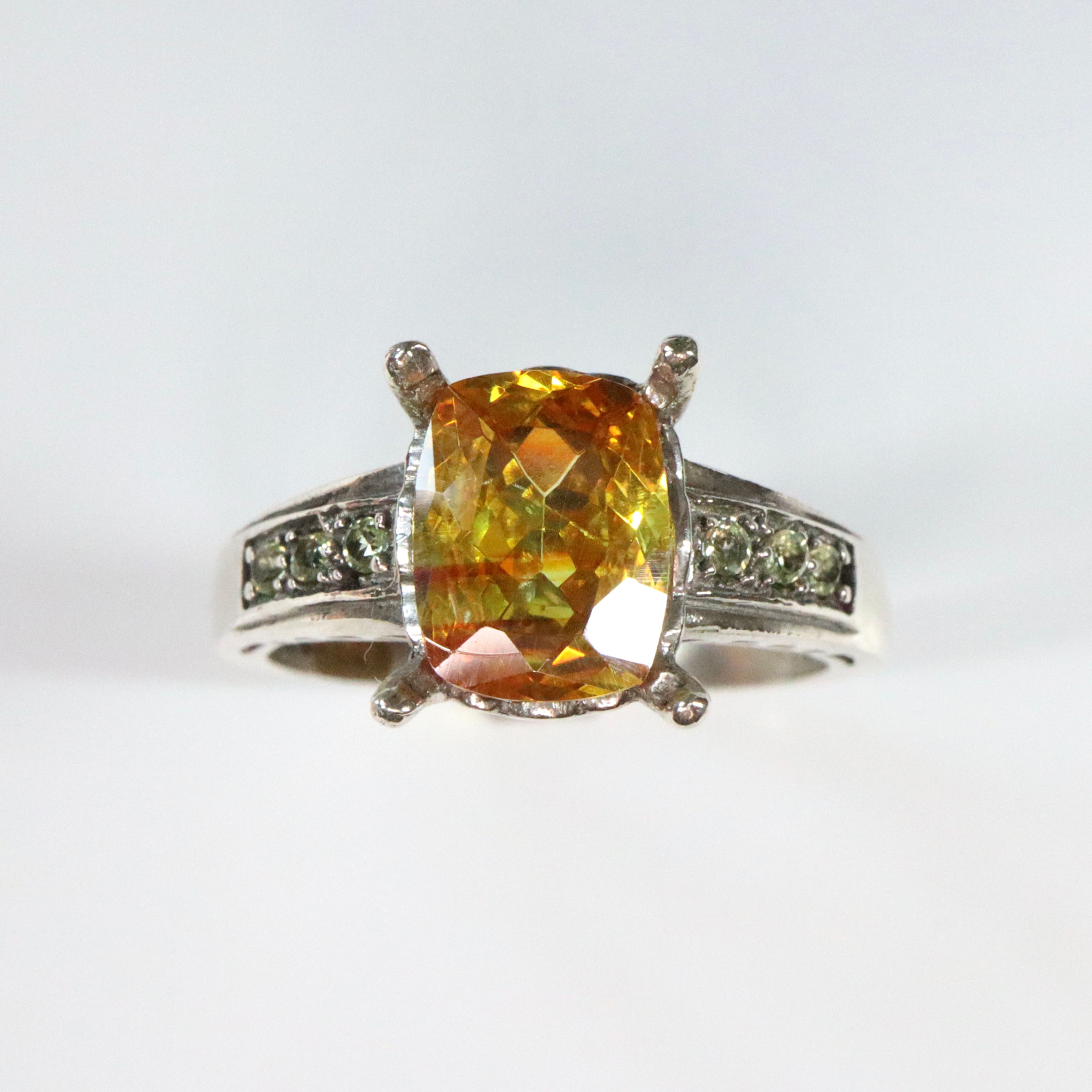 Certified 2.2cts Natural golden yellow Sphalerite 925 Silver 9ct 14k 18k 375 585 750 yellow white rose Gold Platinum ring